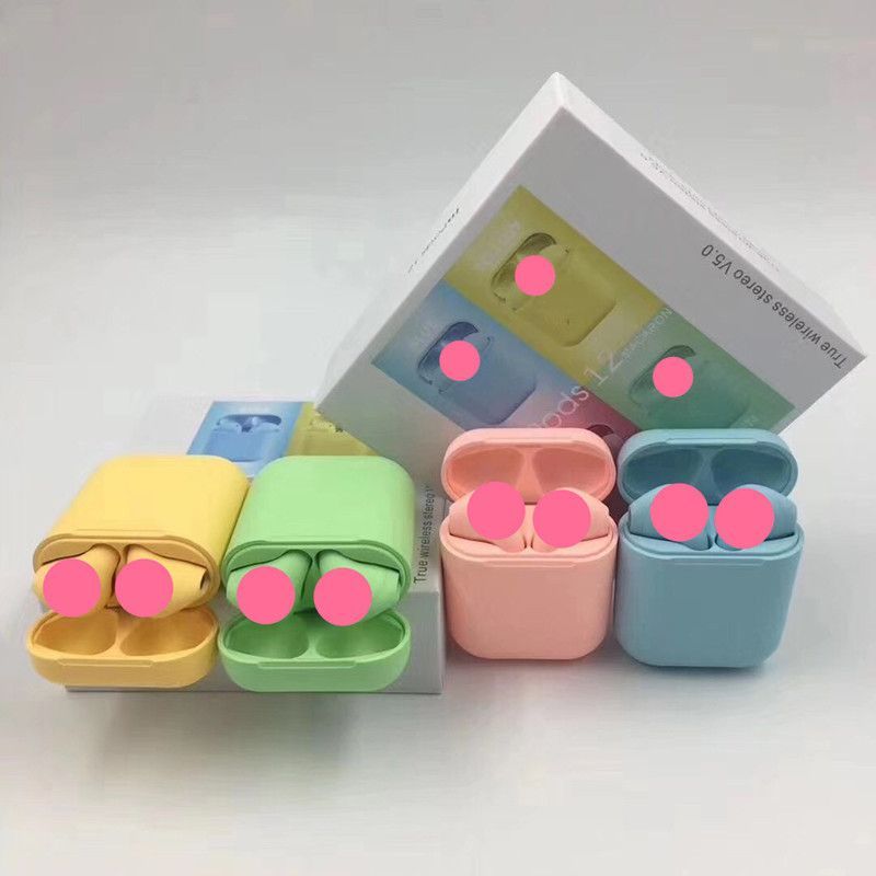 Bluetooth headset metal oil colorful wireless mini sports cross border i12tws 