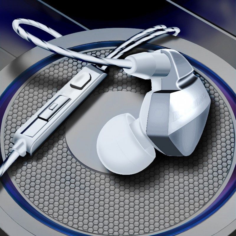Wholesale hanging ear type subwoofer earphone mobile phone computer game earphone wire control sports earphone earplug 
