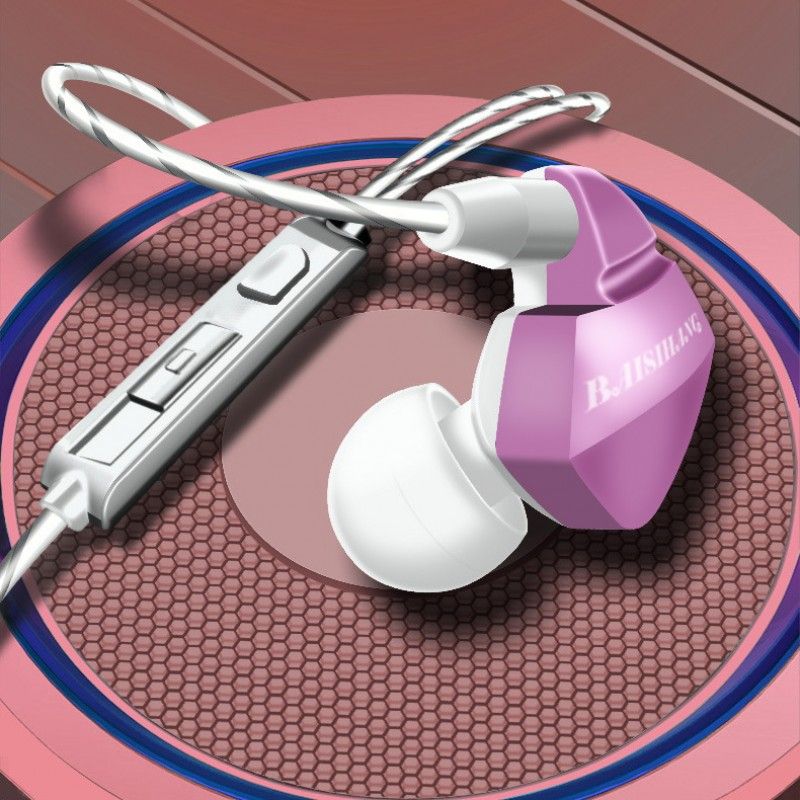 Wholesale hanging ear type subwoofer earphone mobile phone computer game earphone wire control sports earphone earplug 