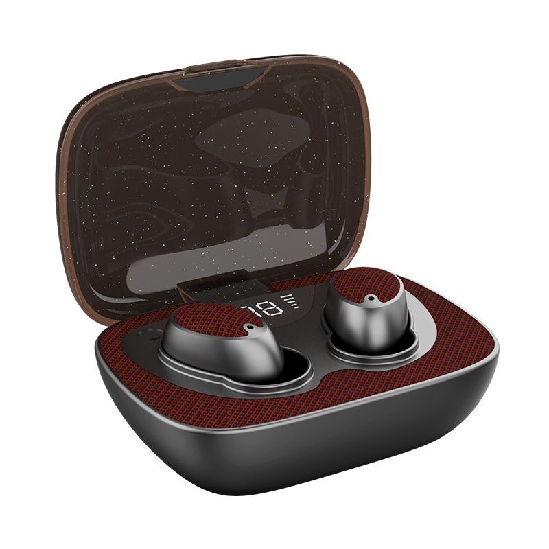 Es02tws Bluetooth headset with charging bin new private model black technology skinned headset f9tws for cross border exclusive use 