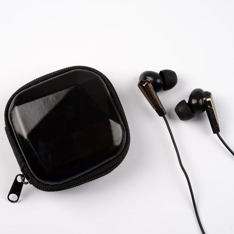 Ed-1021 new small fragrance earphone solid color with storage box wired 3.5 music earplug universal earphone 
