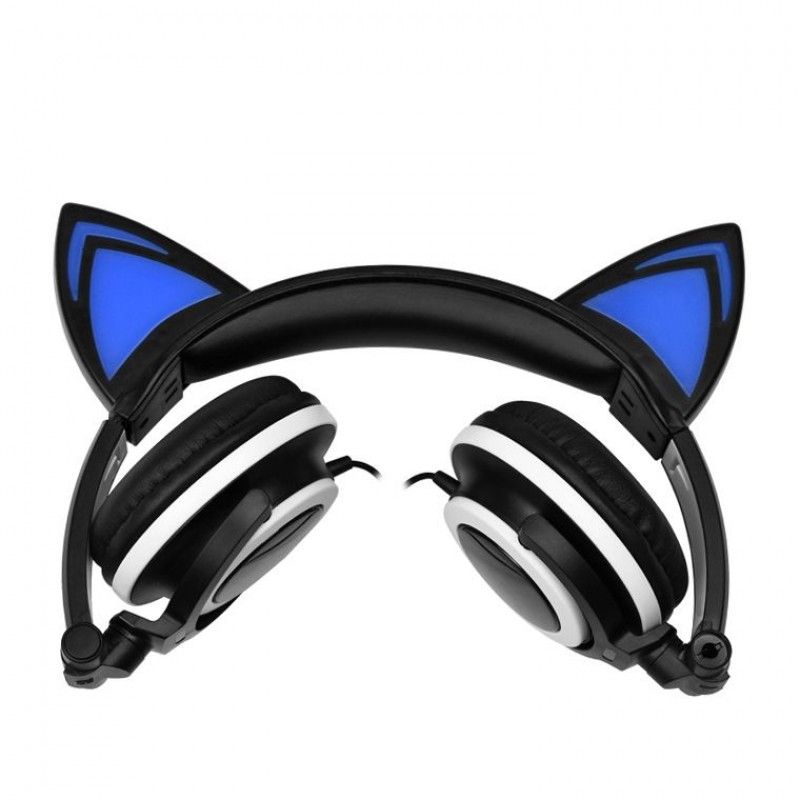 Hot selling cartoon cat ear luminous earphone 
