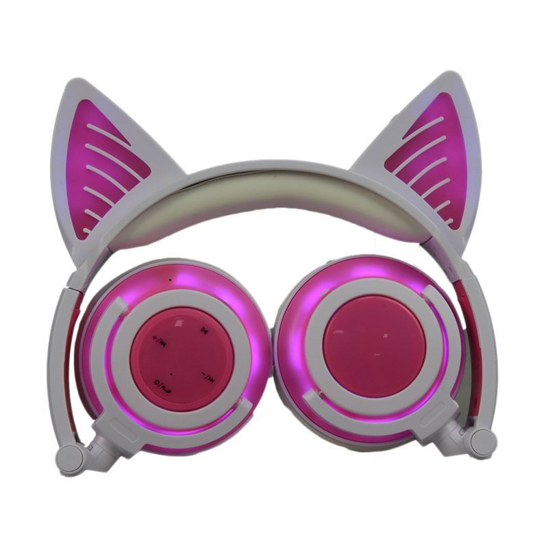 Micro supply commodity cat ear light charging Wireless Bluetooth headset folding mobile phone computer headset 