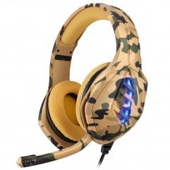 Manufacturer cross border camouflage 3.5mm headset...