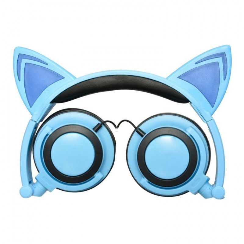 Hot selling cartoon cat ear luminous earphone 