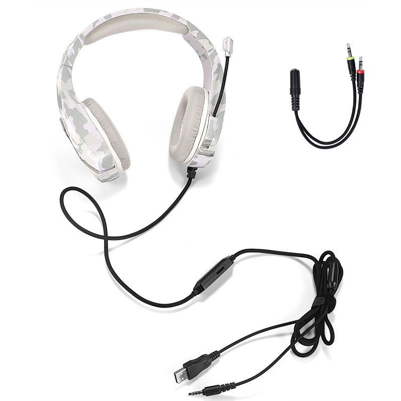 Headwear game earphone electronic competition by wire RGB seven color luminous 3.5 cable computer mobile phone subwoofer earphone 