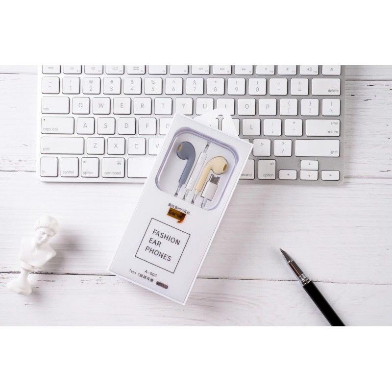 New a-007 personalized game by wire headset type-C connector student sports stereo voice headset 