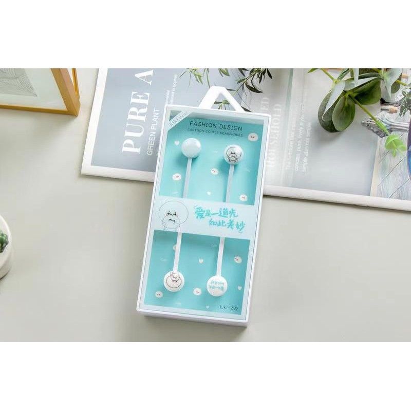 Kiki-292 cable cartoon earphone high quality stereo music game earphone for lovers 