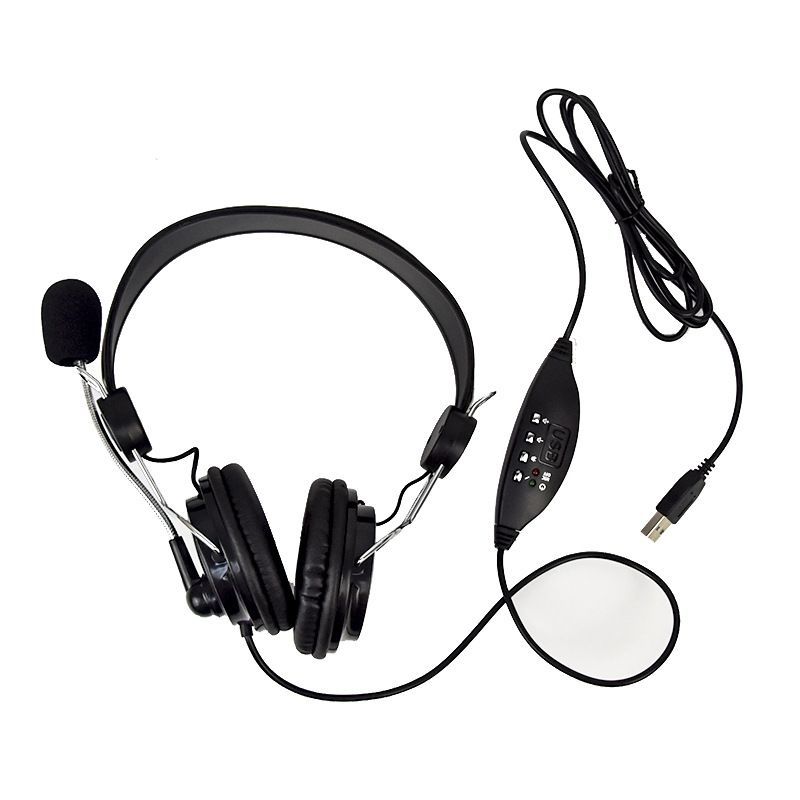 Cross border e-commerce manufacturers wholesale black and blue rotating mark wearable USB plug computer headset 