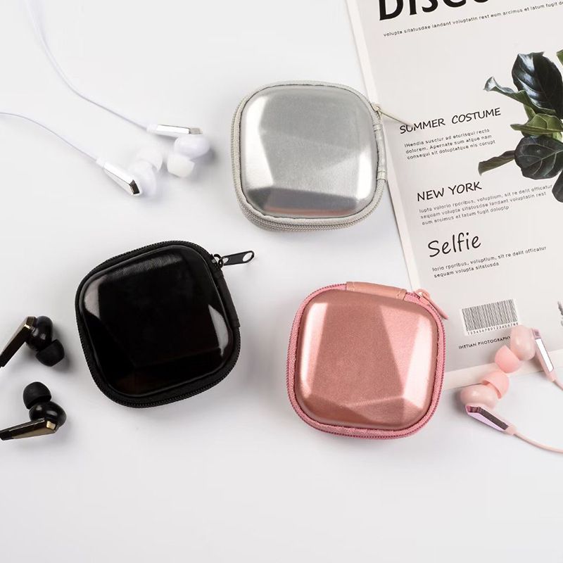 Ed-1021 new small fragrance earphone solid color with storage box wired 3.5 music earplug universal earphone 