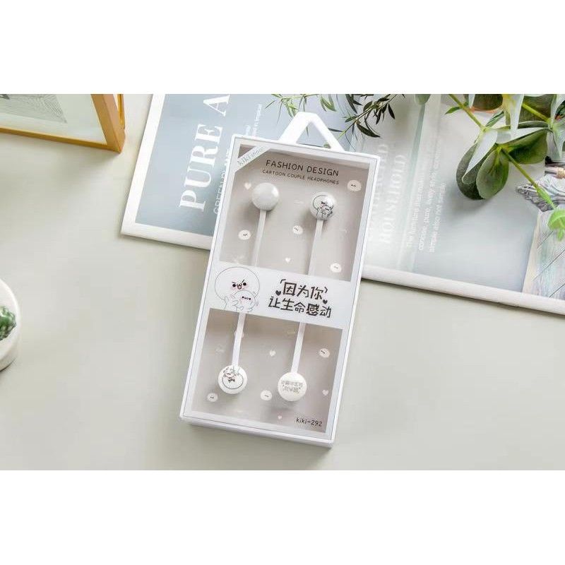 Kiki-292 cable cartoon earphone high quality stereo music game earphone for lovers 