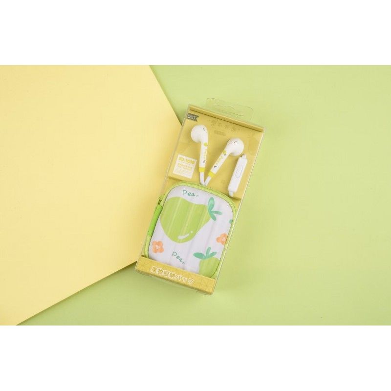 Ed-1018 sweet girl heart earphone student with fruit collection box music 3.5mm wired earphone 