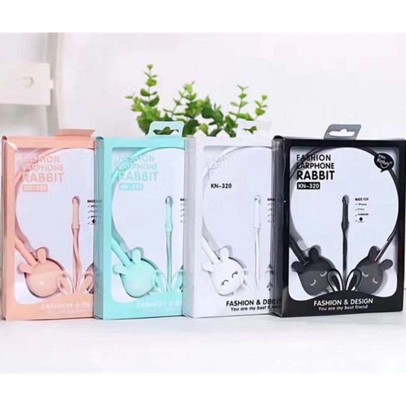 Kn-320 cute cartoon rabbit model headset student fresh girl series headset wholesale 