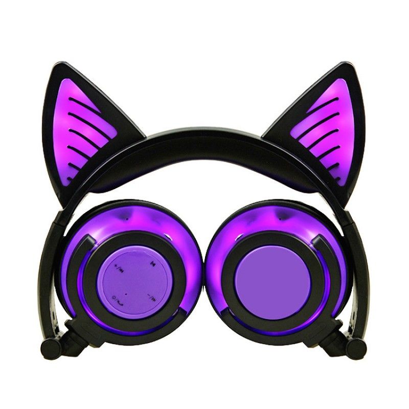 Micro supply commodity cat ear light charging Wireless Bluetooth headset folding mobile phone computer headset 