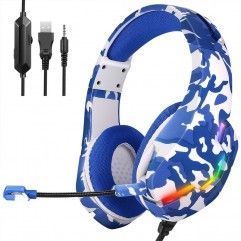Cross border new computer wired headset RGB lumino...