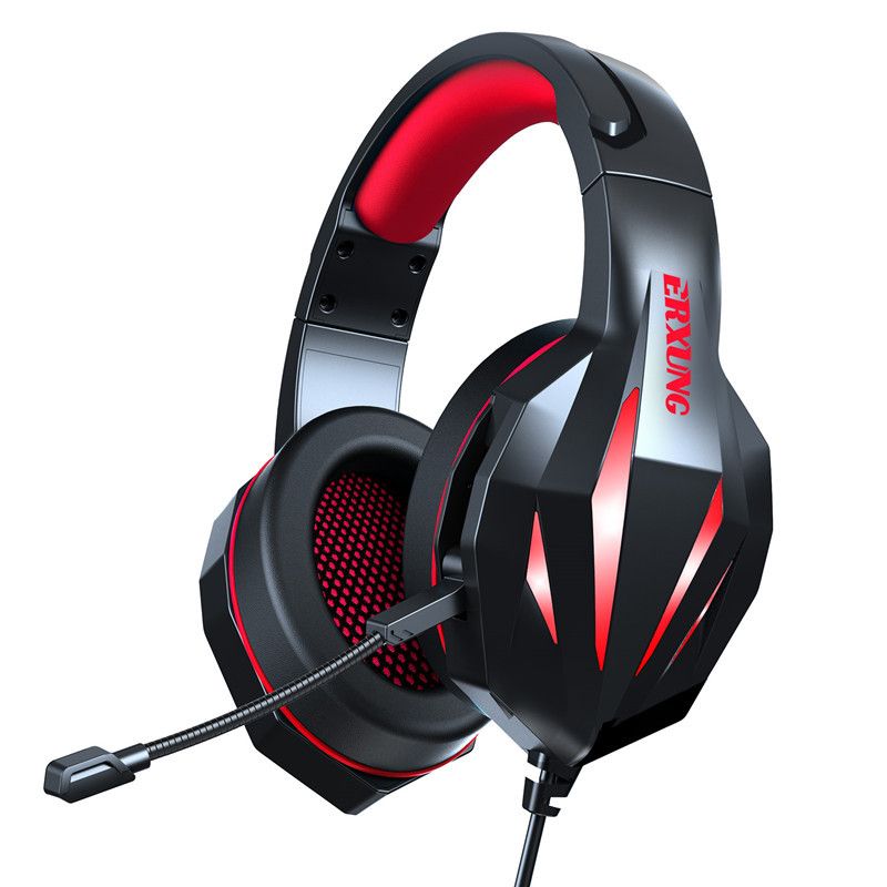 Spot cross border erxungj5 headset for game, desktop PC by wire, electronic competition, and Mai light-emitting headset 