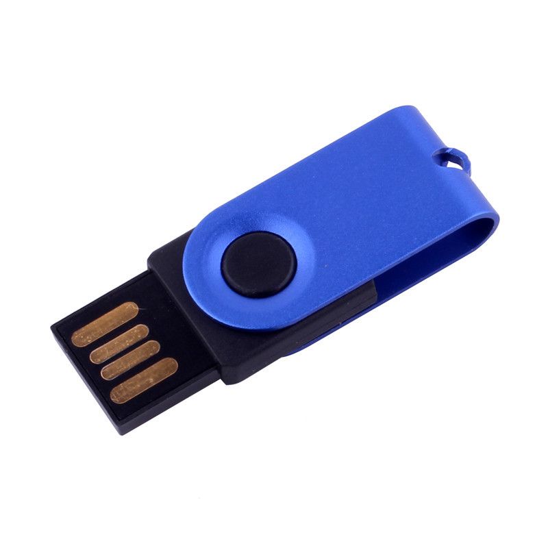 Metal rotary small U-disk can be OEM customized creative personality logo, a variety of color capacity U-disk 