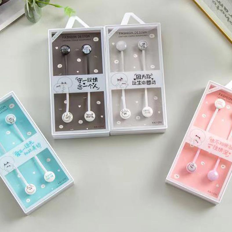 Kiki-292 cable cartoon earphone high quality stereo music game earphone for lovers 