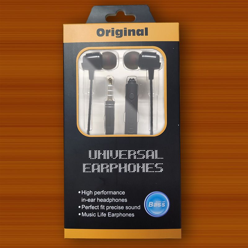 Metal earphone wire controlled subwoofer mobile phone computer earphone in ear earphone earplug general wholesale 