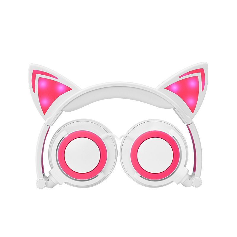 Hot selling cartoon cat ear luminous earphone 