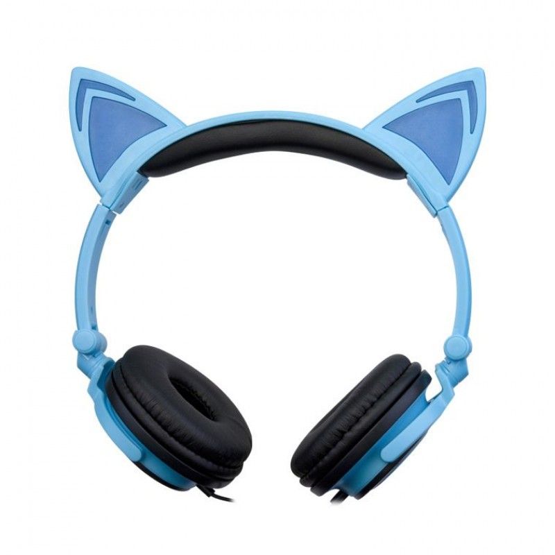 High quality products recommend popular new children's cartoon cat ear headset with light-emitting foldable mobile phone music headset 