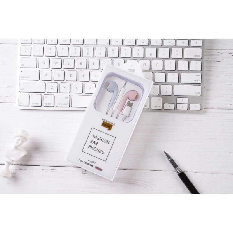 New a-007 personalized game by wire headset type-C connector student sports stereo voice headset 