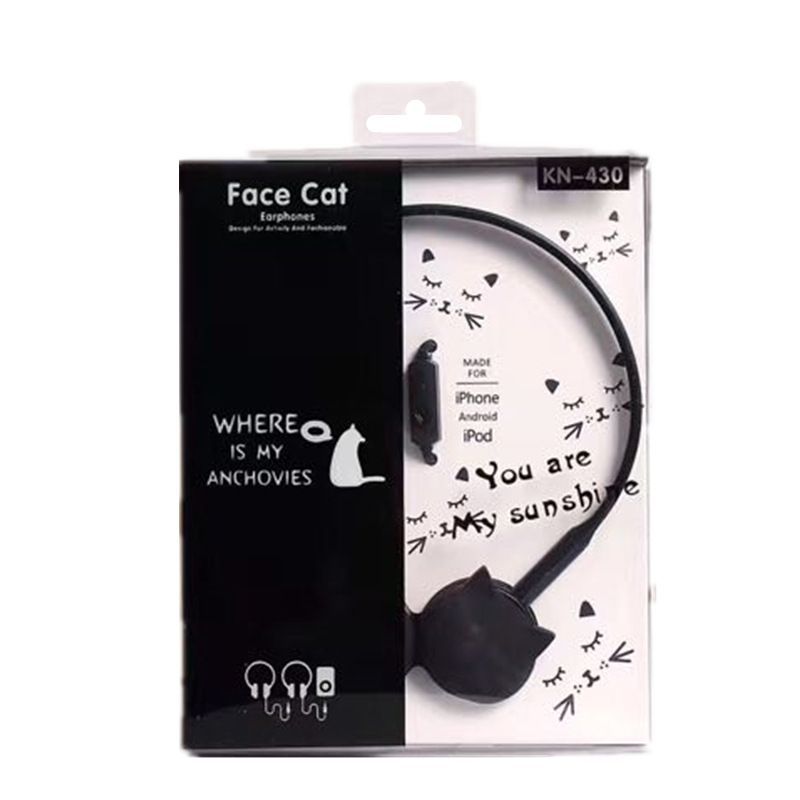 Kn-430 cute cat model headset student mobile computer universal band music headset wholesale 