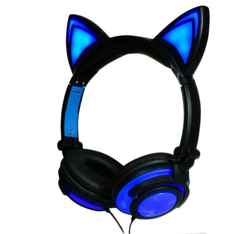Cross border e-commerce boom headset manufacturers wholesale spot cat light charging headset folding children's headphones 