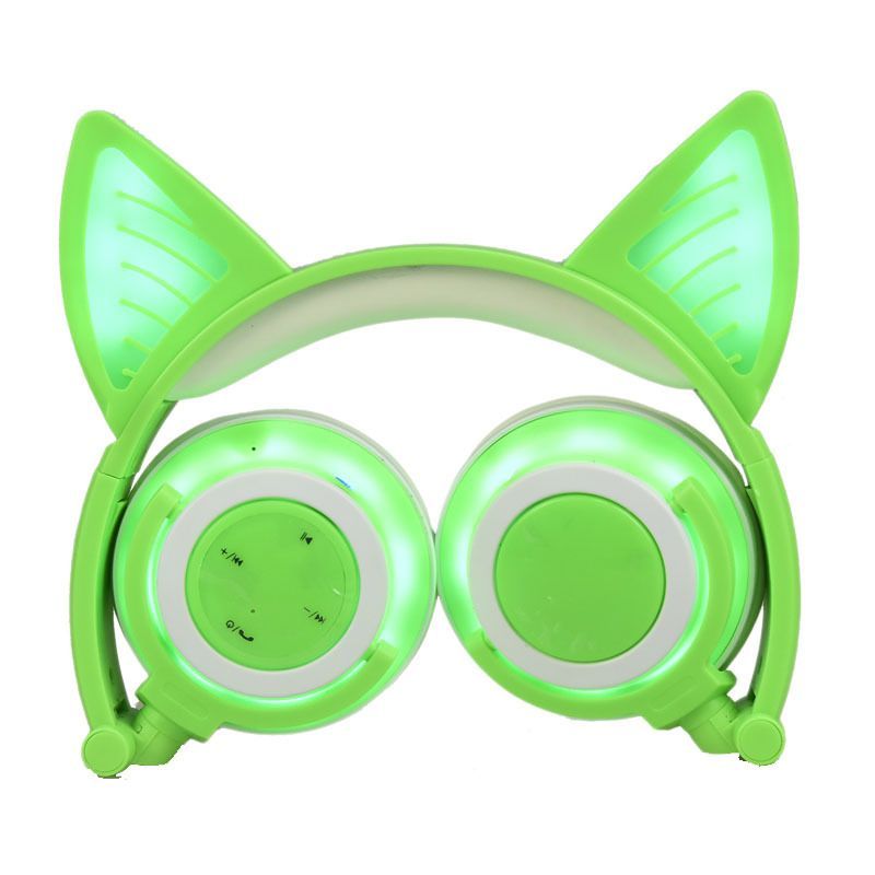 Micro supply commodity cat ear light charging Wireless Bluetooth headset folding mobile phone computer headset 