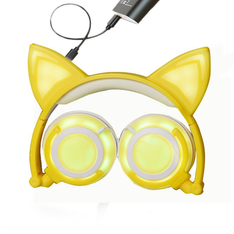 Cross border e-commerce boom headset manufacturers wholesale spot cat light charging headset folding children's headphones 