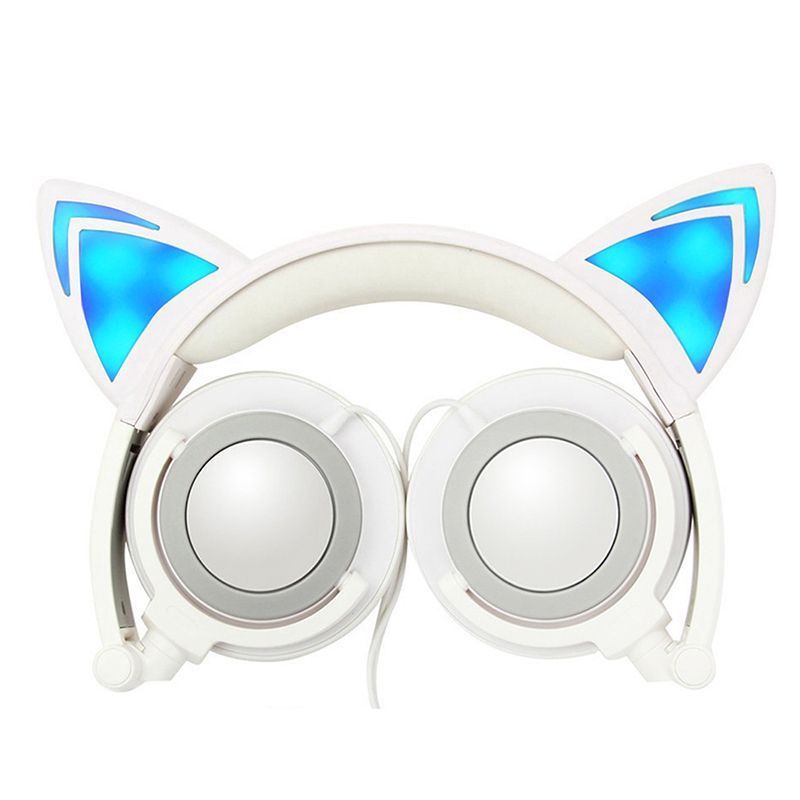 Hot selling cat's ear luminous earphone youth inspirational drama 