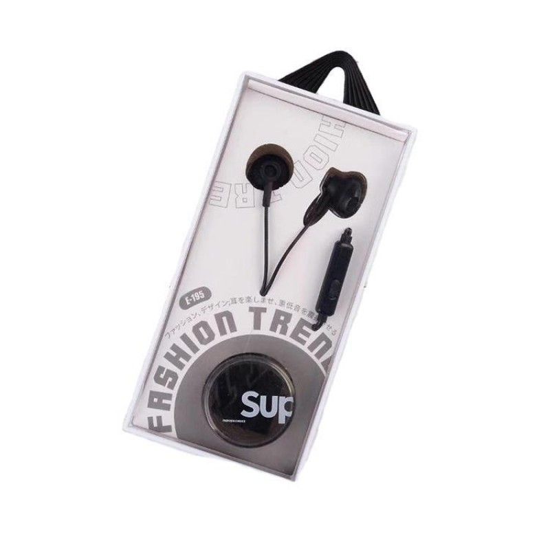 New e-195 earphone with anti noise earplug student sports music game earphone wholesale 