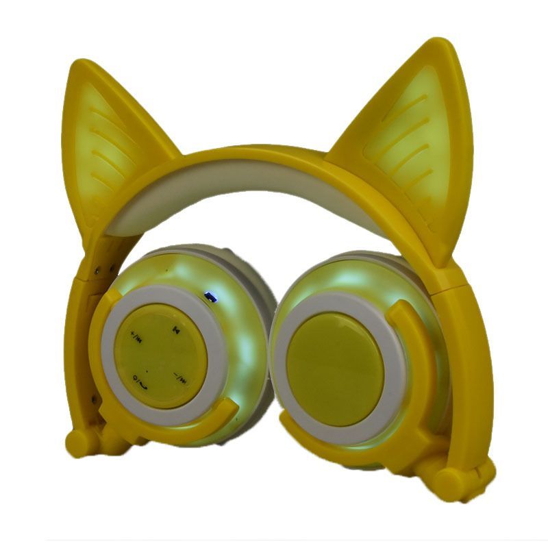Micro supply commodity cat ear light charging Wireless Bluetooth headset folding mobile phone computer headset 