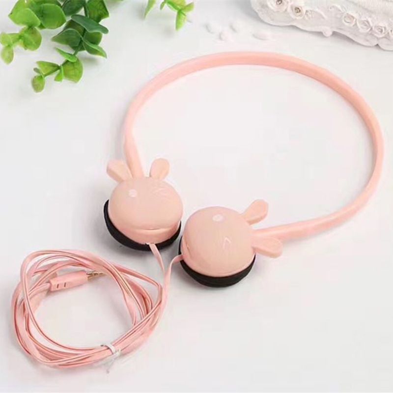 Kn-320 cute cartoon rabbit model headset student fresh girl series headset wholesale 