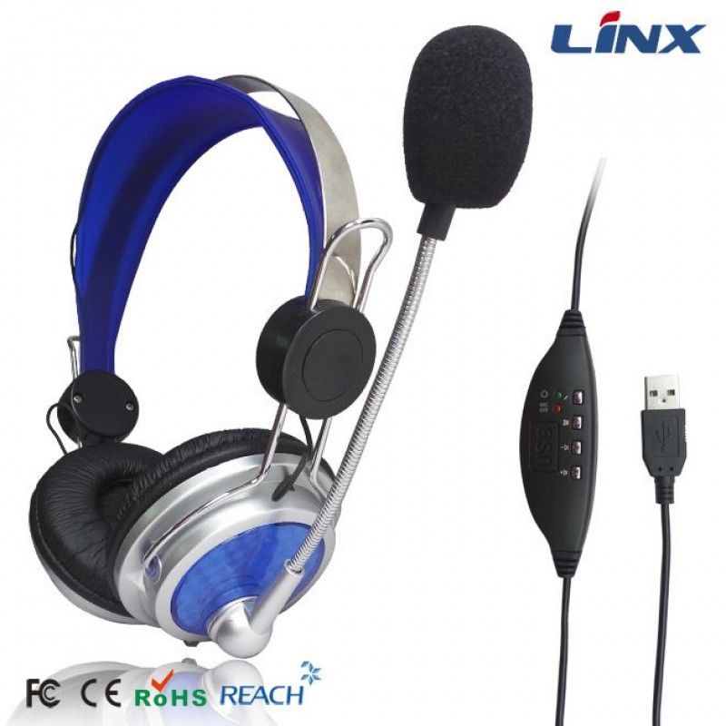 Cross border e-commerce manufacturers wholesale black and blue rotating mark wearable USB plug computer headset 