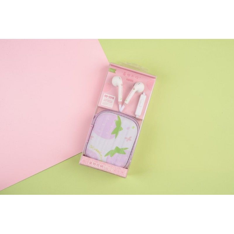 Ed-1018 sweet girl heart earphone student with fruit collection box music 3.5mm wired earphone 