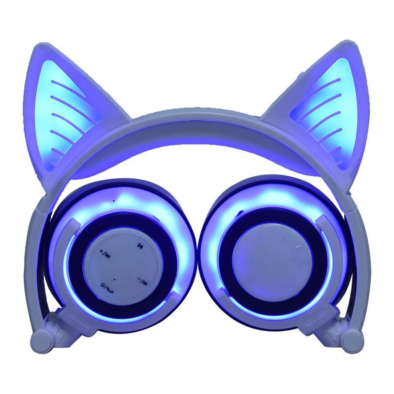 Micro supply commodity cat ear light charging Wireless Bluetooth headset folding mobile phone computer headset 