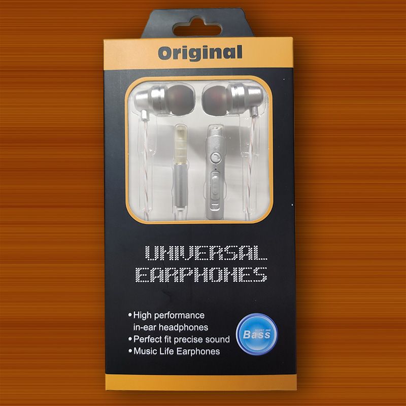 Metal subwoofer wire controlled earphone mobile phone computer general earphone in ear chicken eating game earphone wholesaler 