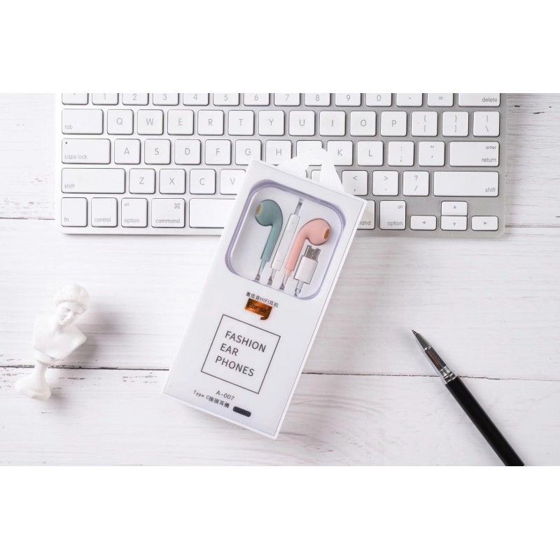 New a-007 personalized game by wire headset type-C connector student sports stereo voice headset 