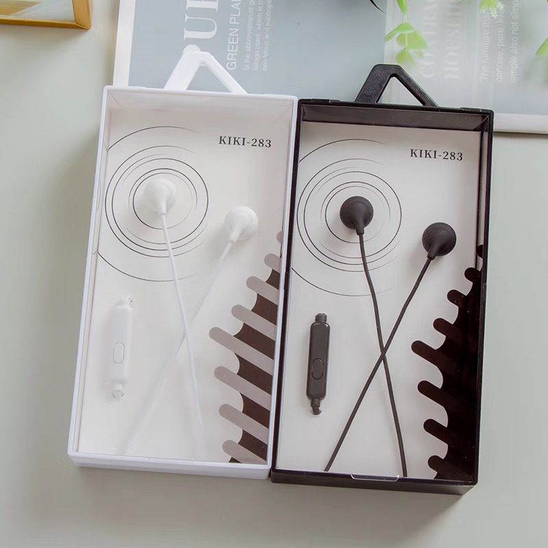 New kiki283 headset wired 3.5 girl heart pure color in ear music game headset wholesale 