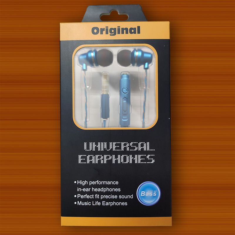 Metal subwoofer wire controlled earphone mobile phone computer general earphone in ear chicken eating game earphone wholesaler 