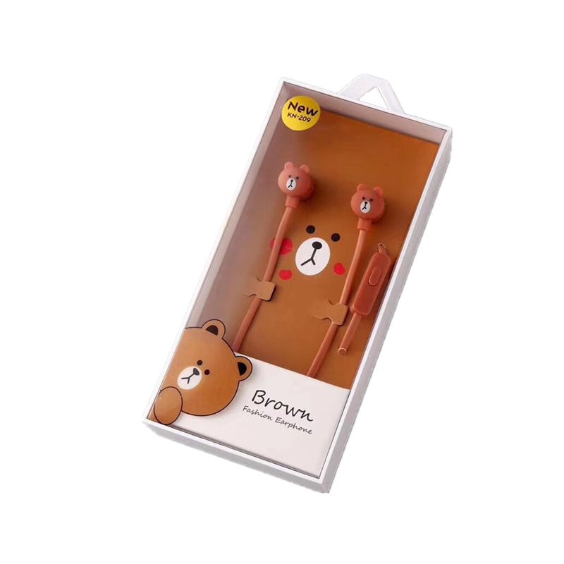 Kn-209 cartoon cute animal series voice headset general mobile phone in ear sports music headset wholesale 