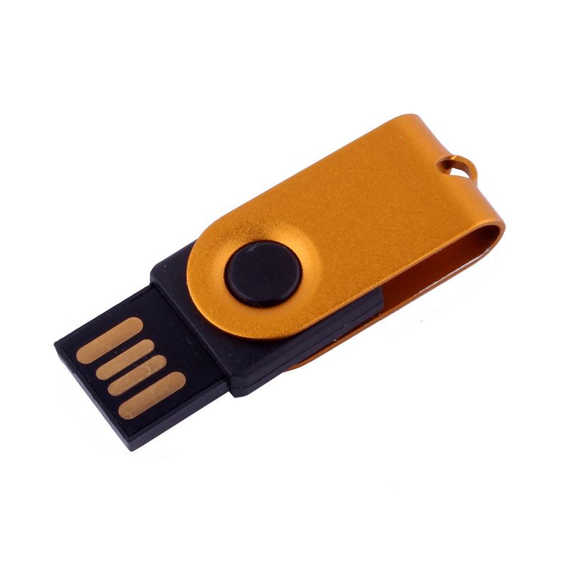 Metal rotary small U-disk can be OEM customized creative personality logo, a variety of color capacity U-disk 