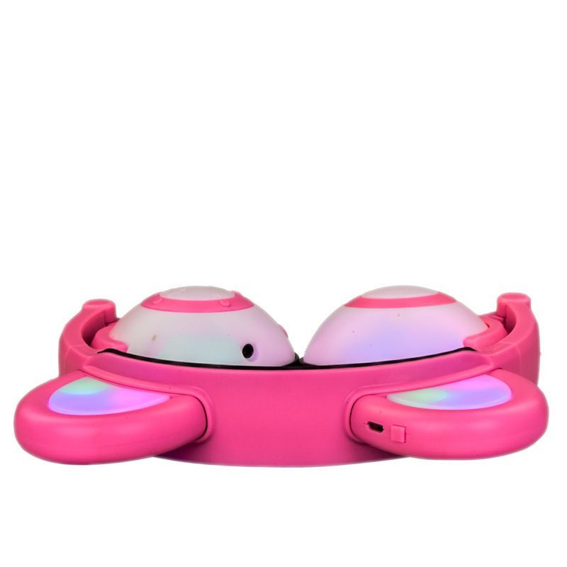 Cross border e-commerce spot wholesale customized cartoon panda ear headset light-emitting foldable mobile phone Bluetooth headset 