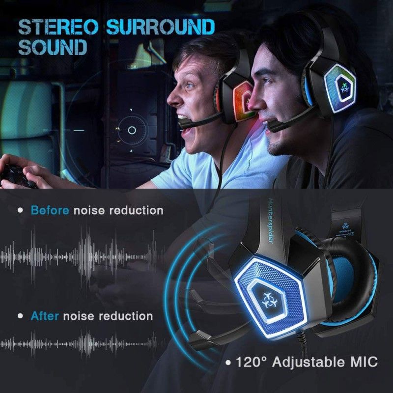 Cross border popular game headset manufacturers wholesale RGB colorful computer PS4 mobile phone headset 