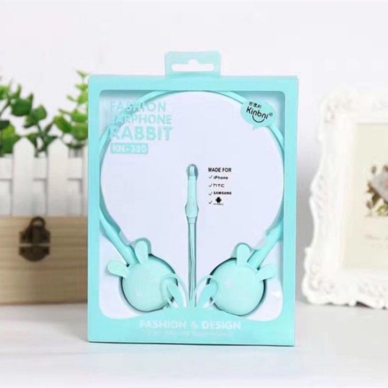 Kn-320 cute cartoon rabbit model headset student fresh girl series headset wholesale 