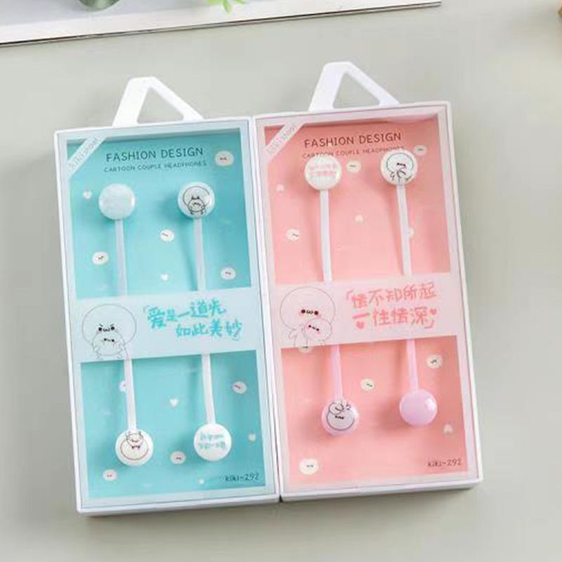 Kiki-292 cable cartoon earphone high quality stereo music game earphone for lovers 