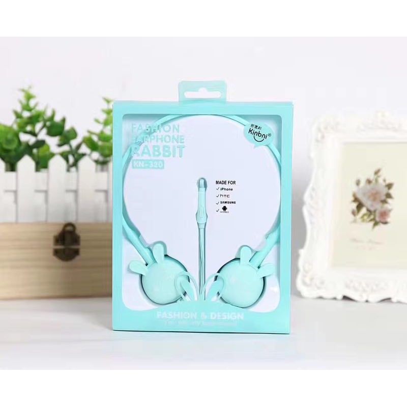 Kn-320 cute cartoon rabbit model headset student fresh girl series headset wholesale 