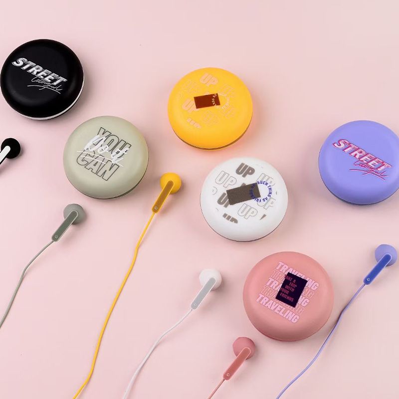 Ed-1025 earphone 3.5mm general street style with storage box multi color trend music by wire earphone wholesale 