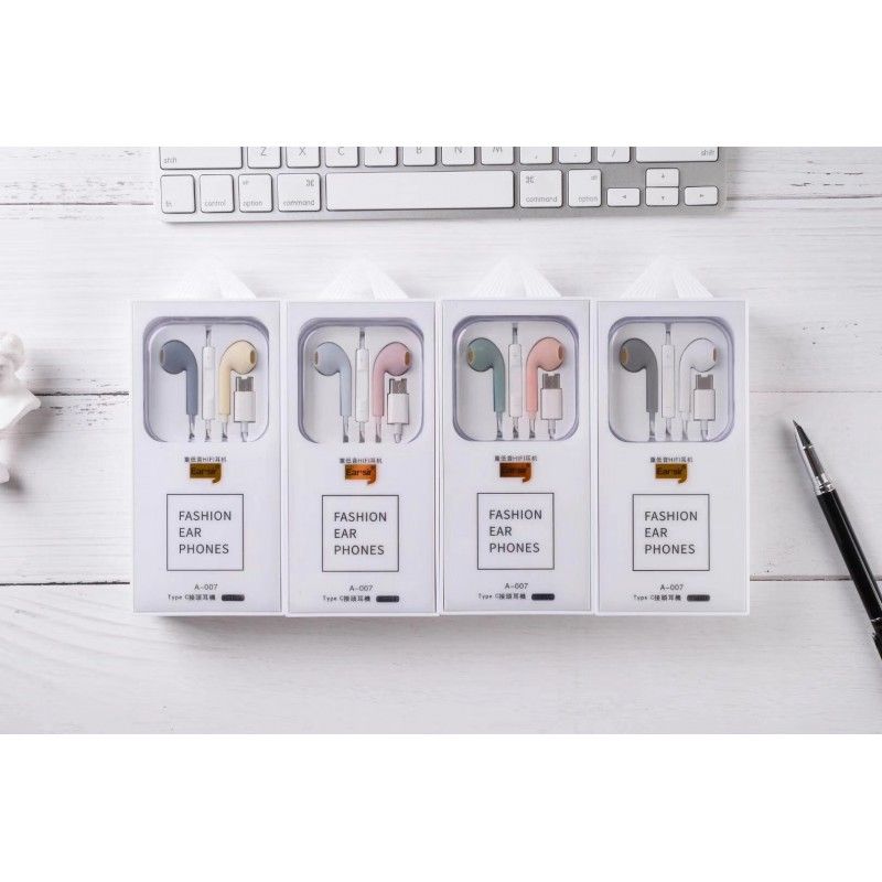 New a-007 personalized game by wire headset type-C connector student sports stereo voice headset 